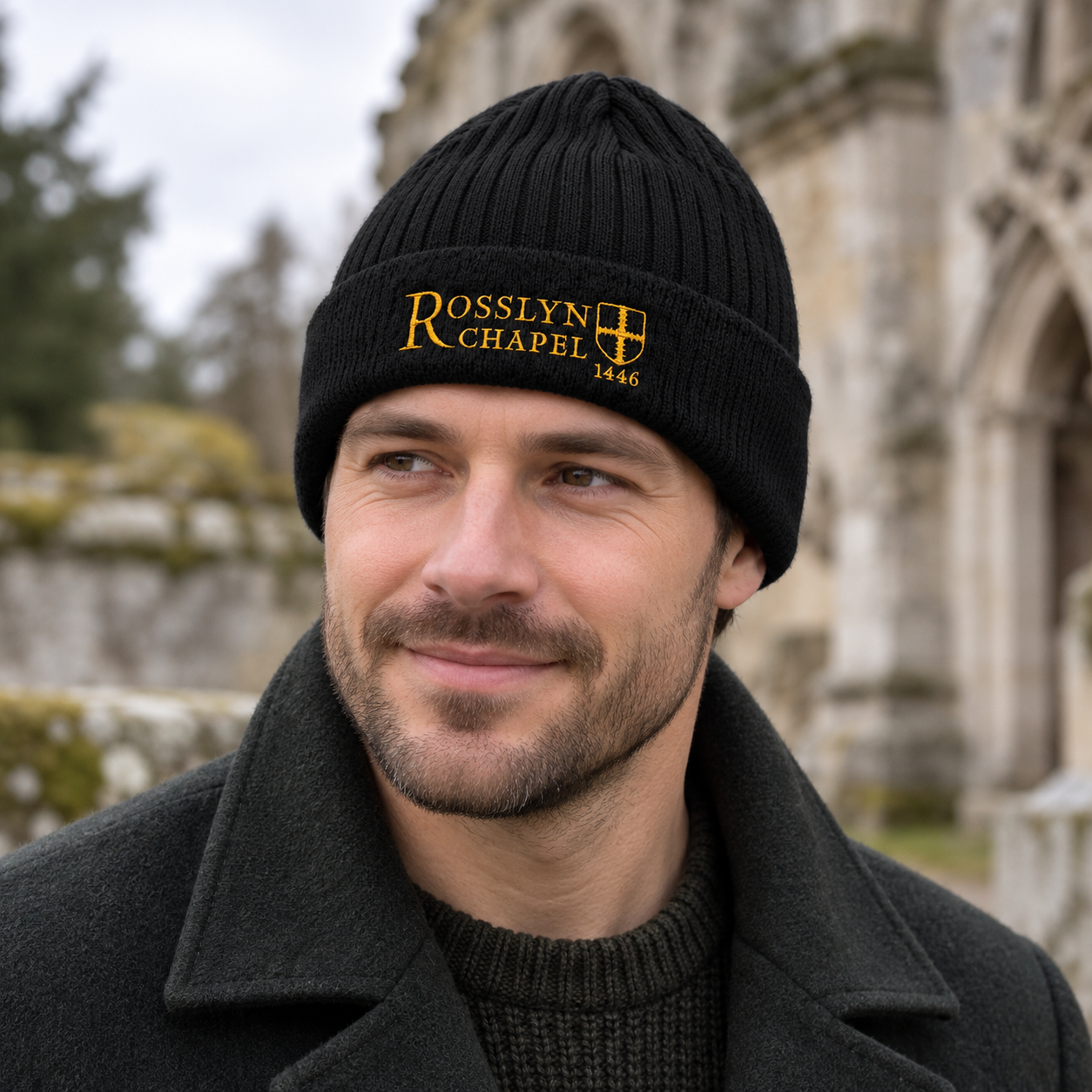 Rosslyn Chapel Black Beanie Hat