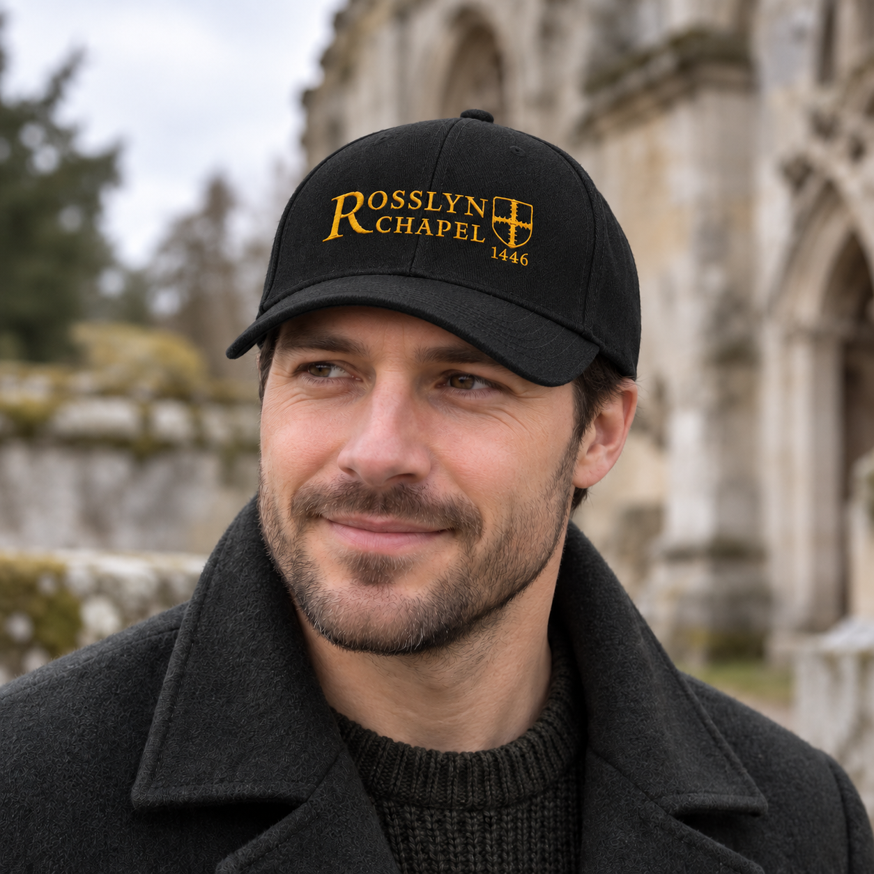 Rosslyn Chapel Black Baseball Cap