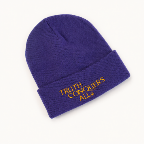 Truth Conquers All Purple Beanie Hat