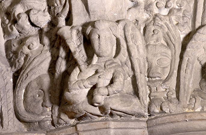 Angel with bagpipes carving, Rosslyn Chapel