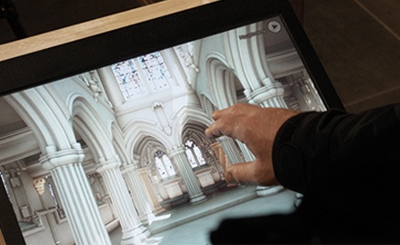 Interactive guides at Rosslyn Chapel visitor centre