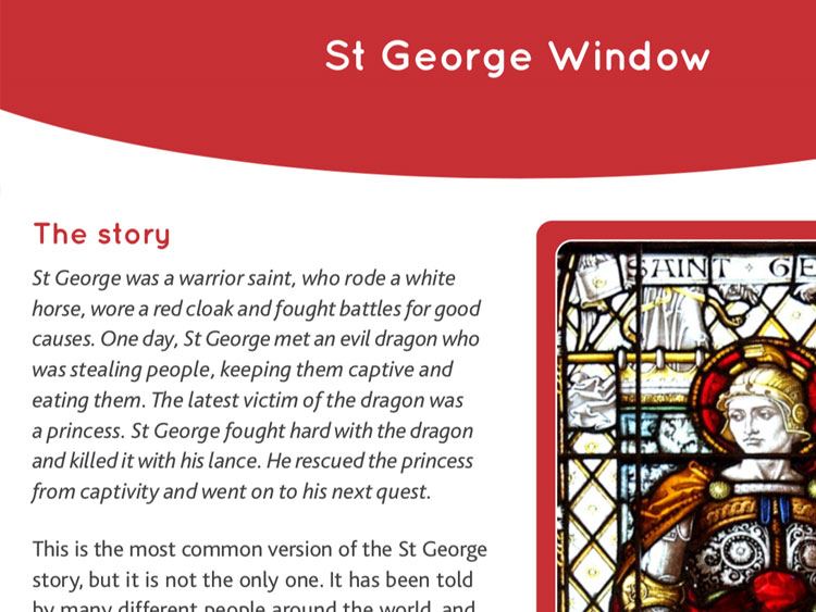 St George and the Dragon window fact sheet