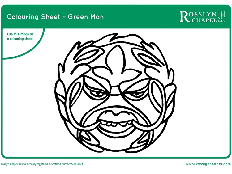Green Man Colouring Sheet