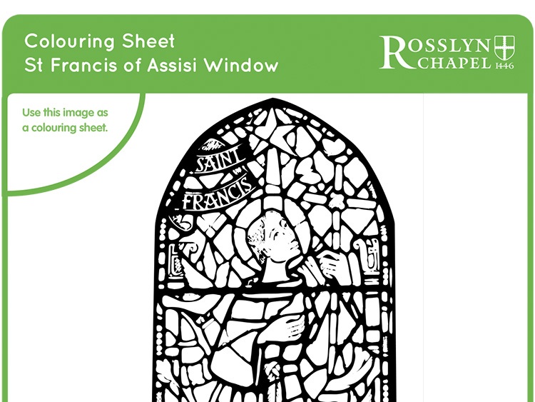 St Francis of Assisi window - Colouring Sheet [PDF]