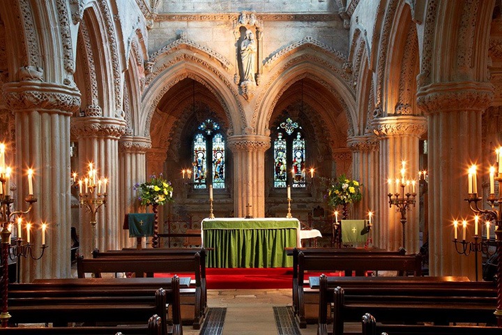 Rosslyn Chapel Interior by Candelight