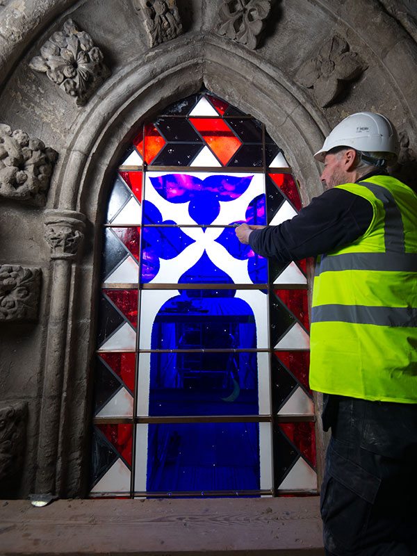 final-touches-of-25th-chapel-trust-window