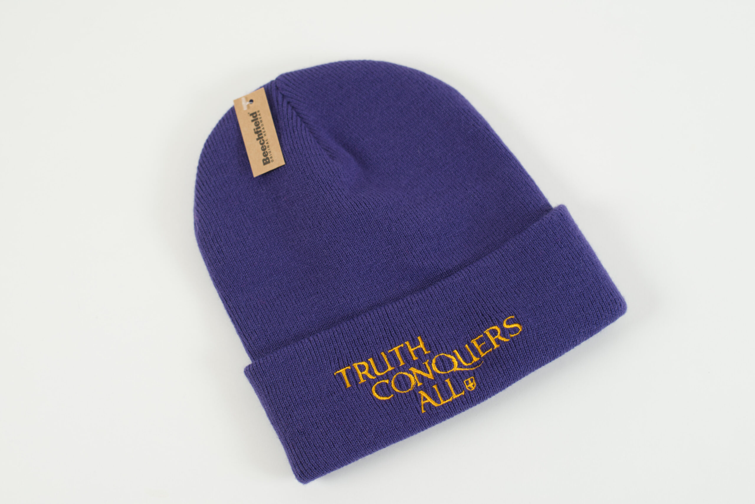 Truth Conquers All Purple Beanie Hat