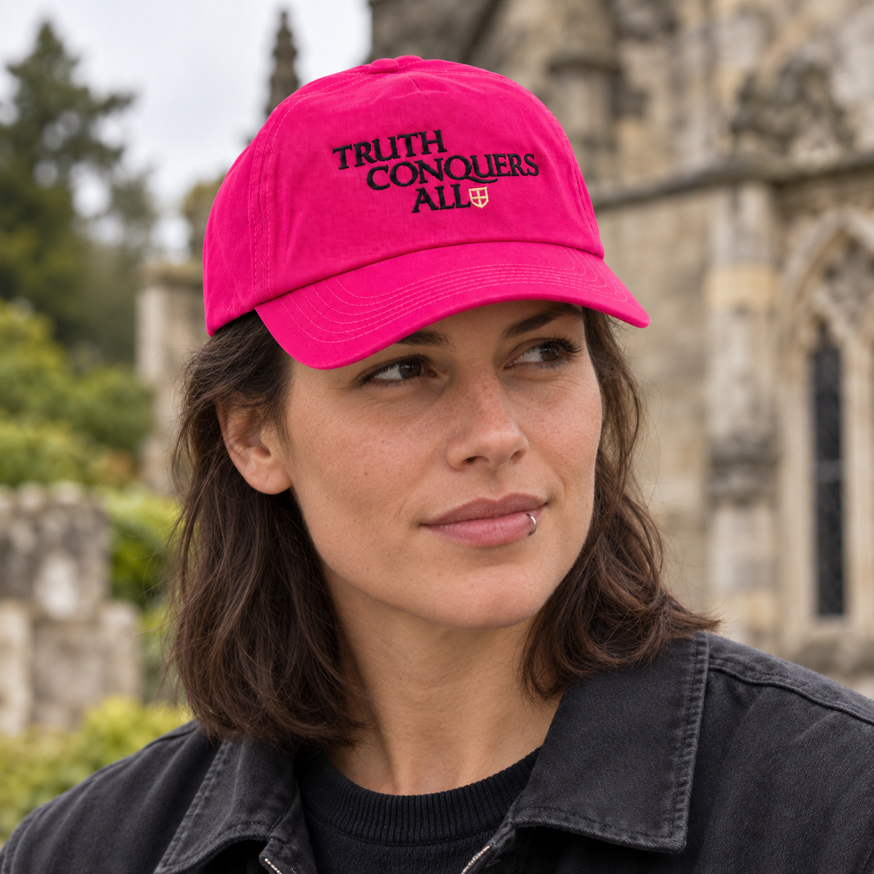 Truth Conquers All Pink Baseball Cap