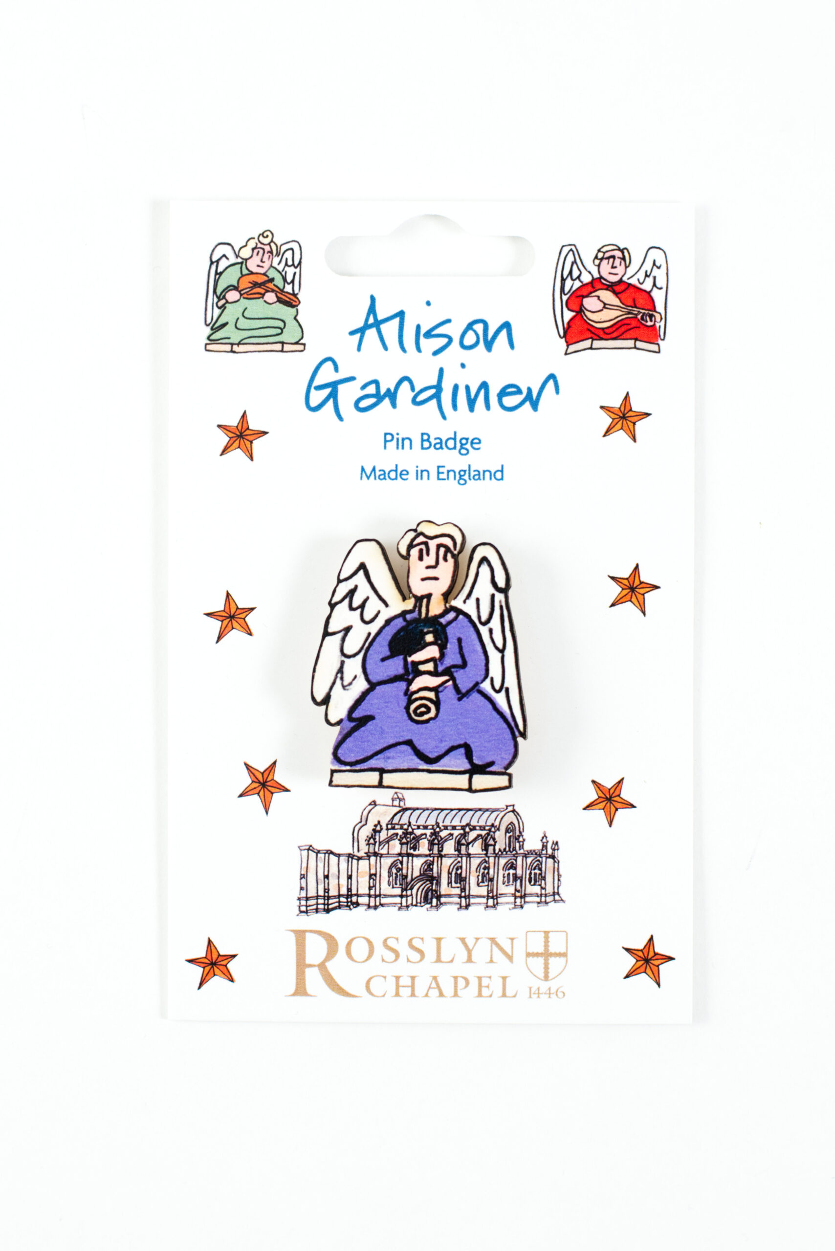 Angel with Bagpipes Pin Badge