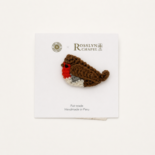 Crochet Robin Brooch