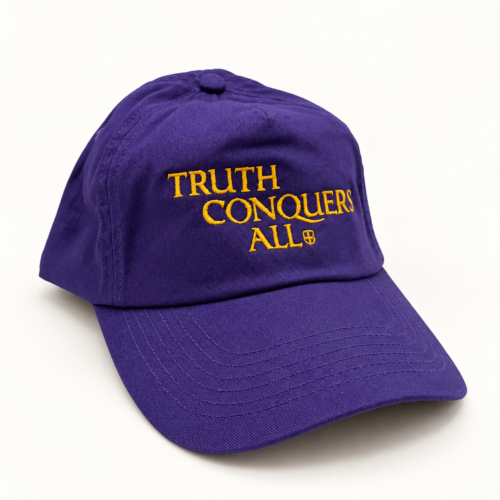 Truth Conquers All Purple Baseball Cap